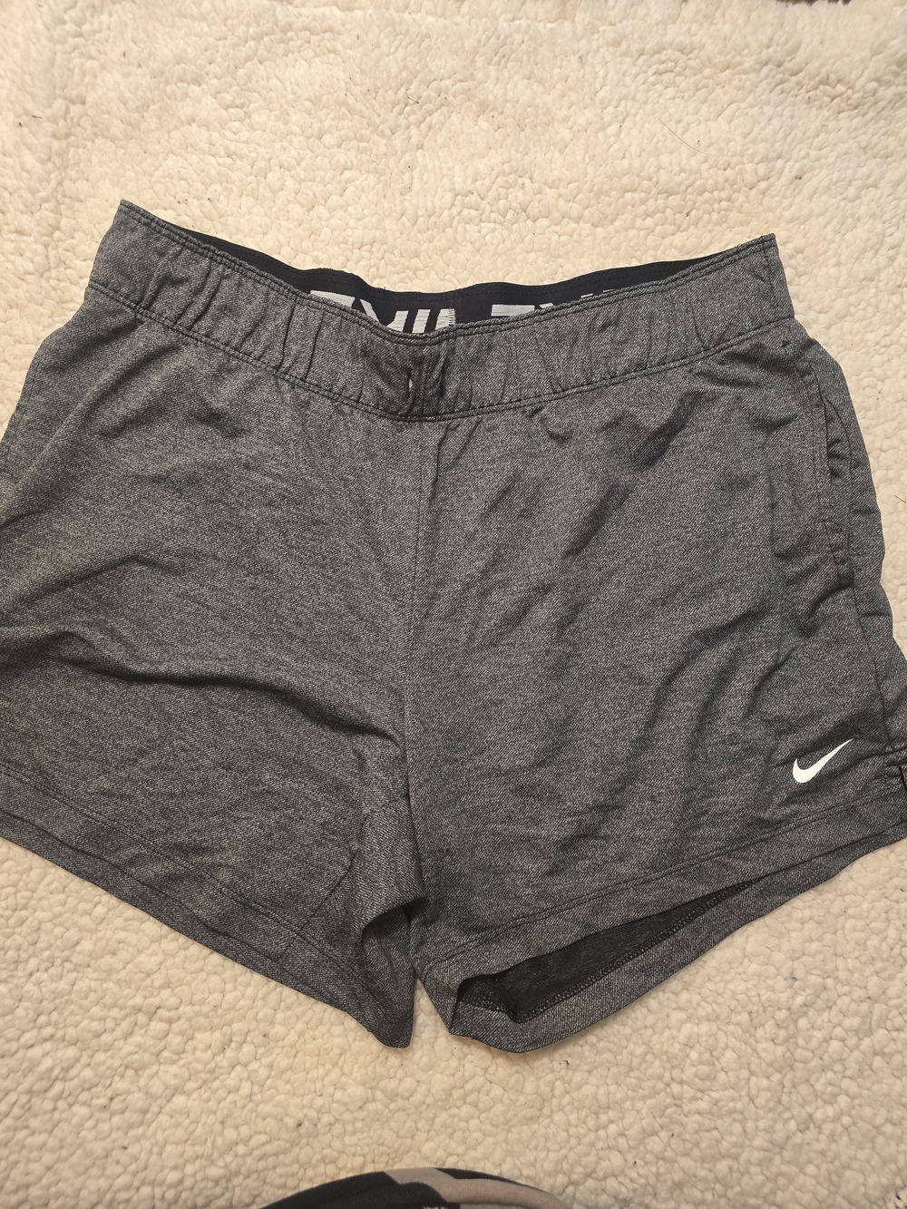Nike Women's Heather Gray Athletic Running Shorts with Swoosh #171